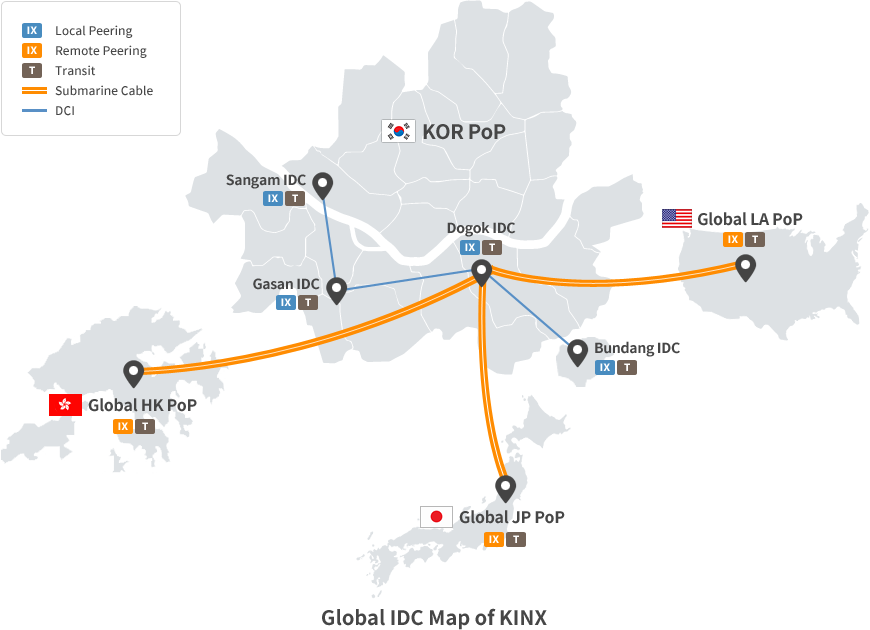 Global IDC Map of KINX